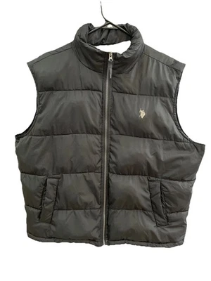 U.S. Polo Assn Men’s Black Puffer Vest Size XL Zip Front Quilted Sleeveless. - Image 1 of 4