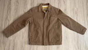 American Eagle Sherpa gefütterte Canvas Arbeitsjacke khaki hellbraun Herren M Vintage Y2K - Bild 1 von 13