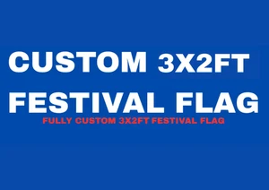 Personalised Double Sided Festival Flag - Custom Banner. 3X2FT. 4 Eyelets. - Picture 1 of 1