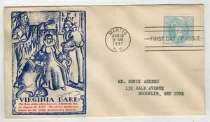 1937 VIRGINIA DARE 796-2 FEIGENBAUM CACHET MANTEO NORTH CAROLINA CV $35 - Picture 1 of 1