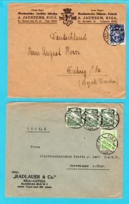 LATVIA 2 covers 1932-35 Riga to Germany - Image 1 of 2