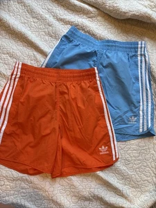 Adidas Sprinter Shorts Size Small Bundle Of 2 Orange And Blue - Picture 1 of 5