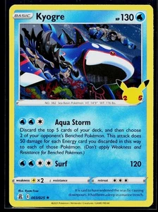 🎴Kyogre #003/025 Celebrations Holo Rare Near Mint + - Picture 1 of 2