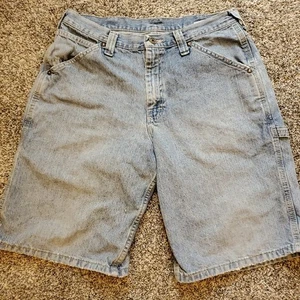 Lee Dungarees Carpenter Jean Shorts Mens 34 L Utility Streetwear 100% Cotton - Picture 1 of 15
