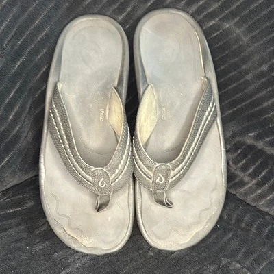 Sandálias de praia Olukai Hokua masculina cinza secagem rápida tamanho 12 excelente estado usado varejo $80 - Imagem 1 de 4