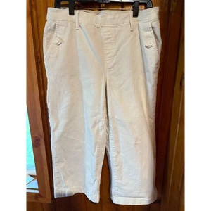 Cropped Capri Hose mit Knopfdetail Beige Freizeit Sommer Gr. M Croft & Barrow - Bild 1 von 5