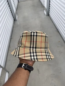 Burberry Fischerhut Stone Check Baumwolle Twill gewebt XL authentisch - Bild 1 von 5