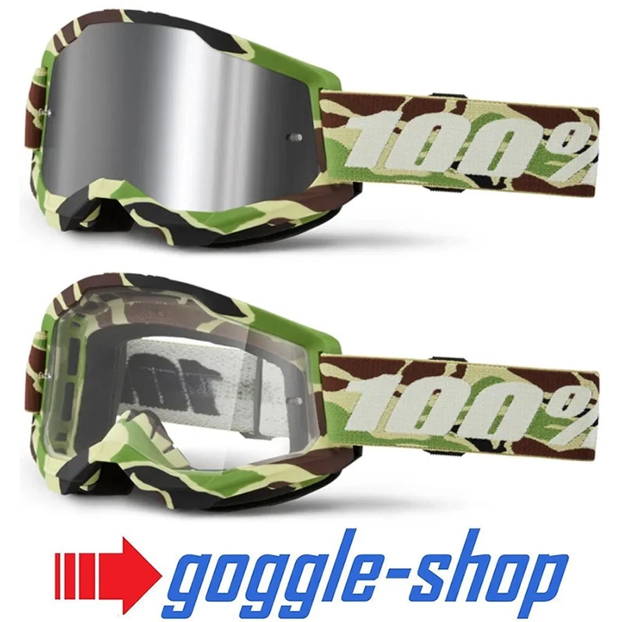 Gafas De Motocross MX Strata 2 100% WAR CAMO Lente Clara / Espejo - Imagen 1 de 1