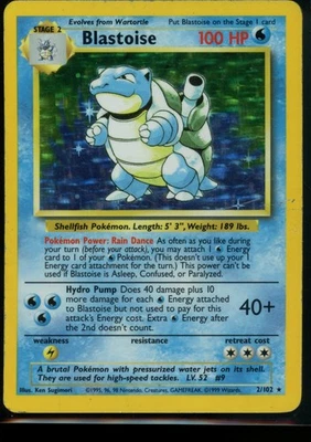 Blastoise Holo Rare Base Set 002/102 HP/DMG - Image 1 of 2