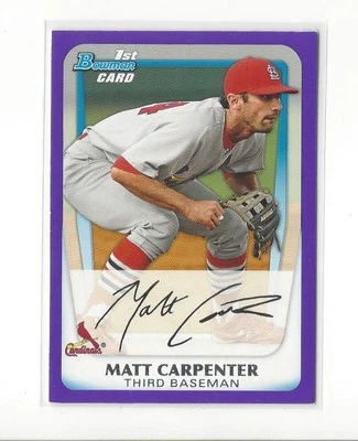 2011 Bowman Prospects Purple #BP66 Matt Carpenter RC Rookie Cardinals  - Image 1 of 2
