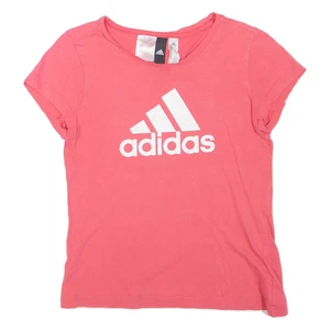 ADIDAS Girls T-Shirt Pink Crew Neck 13-14Y - Picture 1 of 6