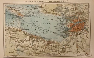 1903 = SANPIETROBURGO Russia = Antica MAPPA Topografica = OLD MAP - Picture 1 of 1