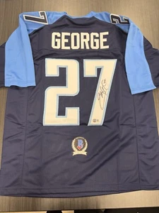 Eddie George Signed Tennesee Titans Custom Jersey Beckett COA - Picture 1 of 2
