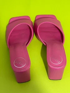 Essex Glam Ladies Cerise Pink Mule Sandals Size 6 - Picture 1 of 2