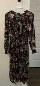 Bishop + Young Vintage Inspired Smocked Waist Boho Floral Dress Size Small NWOT - Picture 1 of 9