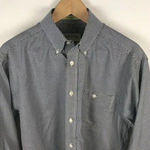 Camisa con botones Orvis de manga larga azul a cuadros 100 % algodón mediana - Imagen 1 de 6