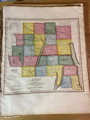 1839 David H. Burr Map of the Counties of Ontario and Yates - Image 1 of 4
