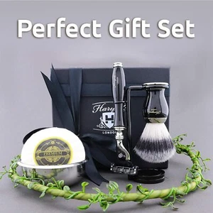 Vintage 3 bordes Cut Throat Razor set de regalo 5 piezas set de lujo regalo perfecto - Imagen 1 de 8