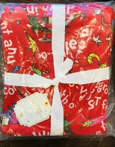 Pottery Barn Grinch Flannel Pajama Set Size Medium Adult Sz Small Christmas Red - Picture 1 of 8