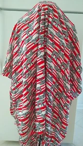 Stoff Chiffon Polyester Krepp - Zebras, rot, weiß, schwarz 2-1/8 yd x 45" breit - Bild 1 von 3