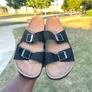 Sandalias cómodas de espuma Skechers Relax Fit Luxe talla 9 negras - Imagen 1 de 9