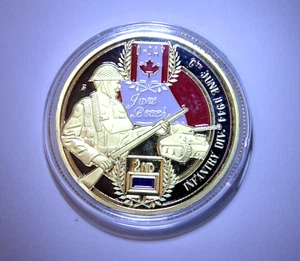 1944 D.Day Juno Beach of Normandy Coin Great Canadian Army Medal - Imagen 1 de 2