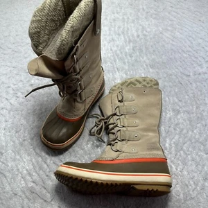 Sorel Joan of Arctic hohe Strick-Winterstiefel beige wasserdicht Damengröße US 8 - Bild 1 von 16