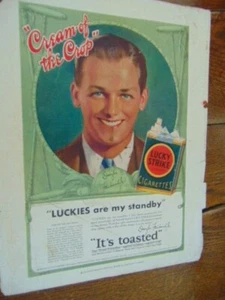 Anuncio de la revista Lucky Strike 1932.- Douglas Fairbanks Jr.- Crema de la cosecha - Imagen 1 de 2