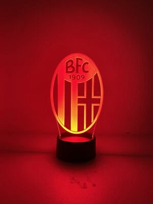 Bologna calcio led logo Lampada notturna LED 3d USB Multicolore Telecomando - Immagine 1 di 4