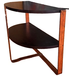 Art Deco Machine Age Copper Flat Bar Walnut Wood Coffee End Table Rohde Deskey - Picture 1 of 19