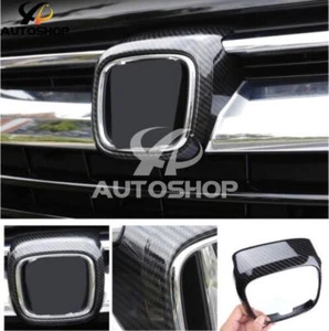 For Honda CRV CR-V 2017-2020 ABS Carbon Fiber Front Grille Logo Frame Cover Trim - Bild 1 von 8