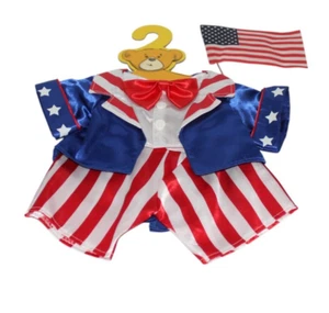 Build a Bear patriotisches Outfit 4. Juli Uncle Sam Kostüm Flagge - Bild 1 von 4