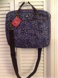 Lucky Brand Indigo Cherry Blossom Computer Sleeve Carry All NWT - Picture 1 of 4