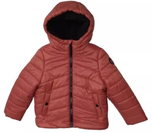 NWT Michael Kors KIDS' FAUX FUR HOODED PUFFER JACKET Terracotta Size 4 - Picture 1 of 3