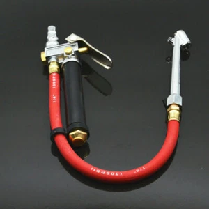 New 12" Commercial Dual Head Tire Inflator Air Chuck w/ Pressure Gauge Car Truck - Bild 1 von 7