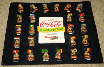 Vintage 94 Coca-Cola Coke USA World Cup Soccer Pins Pinbacks Set of 24 Countries - Image 1 of 4