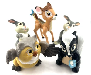 Disney Classic Bambi Figures Thumper Owl Flower Bendable Toys Lot Of 7 VTG - Picture 1 of 15