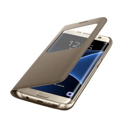 ORIGINAL SAMSUNG - COQUE DE PROTECTION S VIEW COVER OR POUR GALAXY S7 EDGE G935F - Photo 1/4