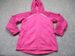 LL Bean Jacket Girls Large Pink Full Zip Windbreaker Hiking Youth Nylon - Picture 1 of 10