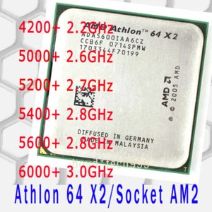 AMD Athlon 64 X2 4200+ 5000+ 5200+ 5400+ 5600+ 6000+ Socket AM2 CPU Processor - Photo 1/7