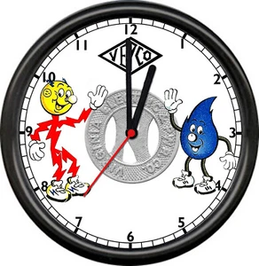 Reddy Kilowatt Electrician Utility VEPCO Virginia Electric Power Sign Wall Clock - Picture 1 of 1
