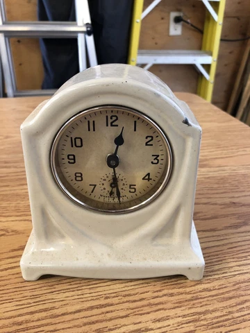 Antique Porcelain Westinghouse Alarm Clock Patent April 24 1920 Cover