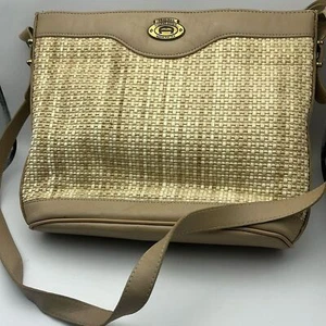 Etienne Aigner vintage shoulder purse jute straw 70s 80s bag - Picture 1 of 8