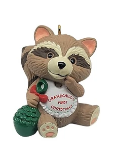Vintage 1993 Baby Raccoon Grandchild's First Christmas Hallmark Ornament - CL19 - Picture 1 of 5