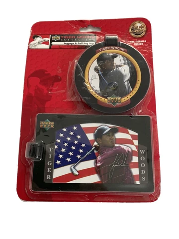 Tiger Woods Bag Tags (Set of 2) NWT Upper Deck Collectibles 2004 Cover