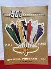 1961 50th Anniversary Indy 500 Official Program Indianapolis Motor speedway