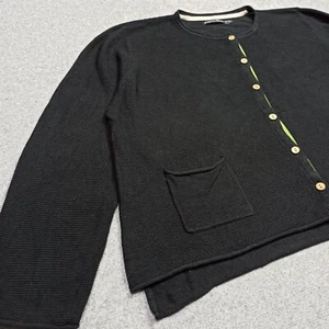 Gudrun Sjoden Strickjacke XXL 2XL Leinen Bio Baumwolle Strick Taschen Knöpfe Pullover - Bild 1 von 12