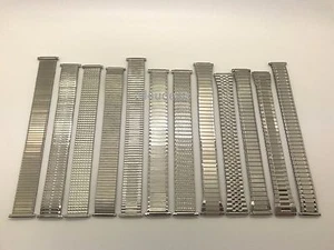 16mm 18mm 20mm 22mm Plata Acero Inoxidable Elastizado Reloj Expansión Banda Para Hombre Como Nuevo - Imagen 1 de 37