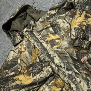 Woolrich Jacket Mens XL Green Realtree Camo Reversible Hooded Parka HardWoods - Picture 1 of 8