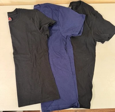 Lote de 3 camisetas de manga corta Hanes para mujer talla PEQUEÑA 2 negras y 1 azules nuevas sin etiquetas Foto 1 de 4